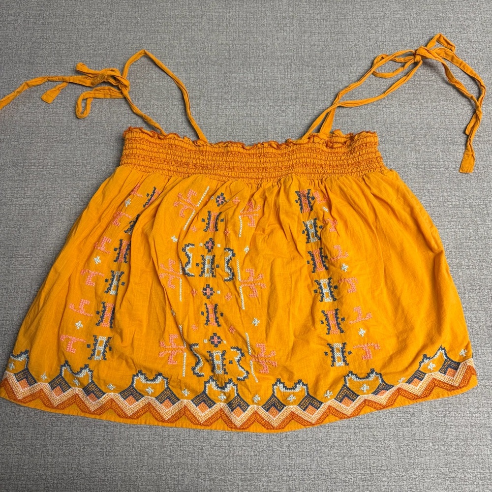 Anthropologie Aliza Embroidered Swing Tank Top